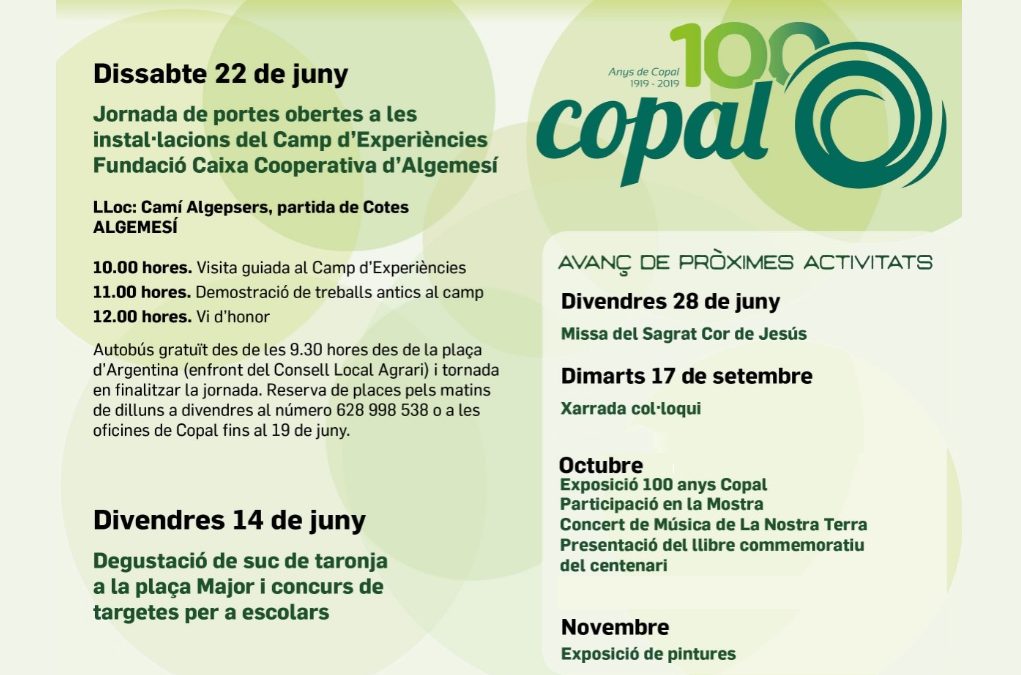Programa de actos de celebración del centenario de COPAL
